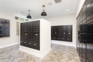 Montclair place apartments mailroom at Kendry.
